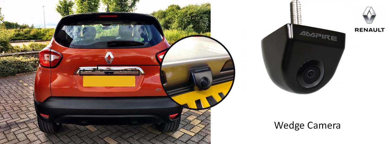 Captur reversing rear view wedge camera